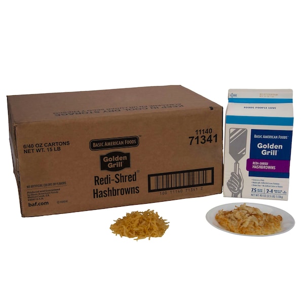 Baf Golden Grill Golden Grill Redi-Shred Hashbrown Potato 2.5lbs Carton, PK6 71341 - main